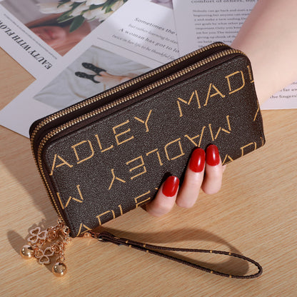 Women’s Double Zip Large Capacity Wallet – PU Leather Casual Handheld Purse