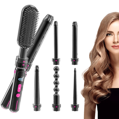 Ceramic Curling Iron & Hair Straightener – Dual-Use Curler Stick with Anti-Scald Design