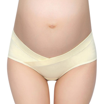 Soft Cotton Maternity Belly Support Panties – Breathable Low-Waist V-Shaped Pregnancy Underwear