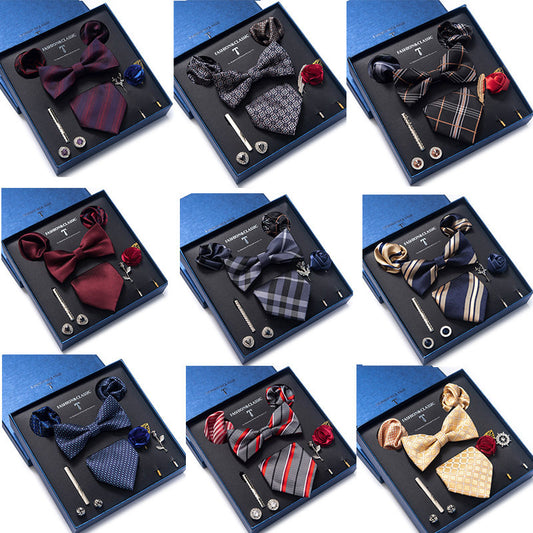 Men’s 8-Piece Bow Tie Set – Formal Jacquard Neckwear for Business, Party & Wedding