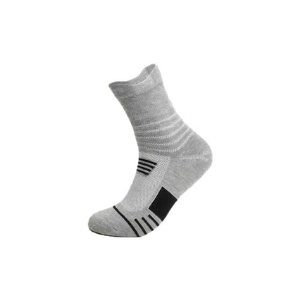 Men’s Thick Towel Bottom Sports Socks – Quick-Dry Mid-Calf & Short Running Socks