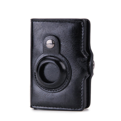Multifunctional Airtag Wallet – Men’s Short PU Leather Card Holder with RFID & Zipper Pocket