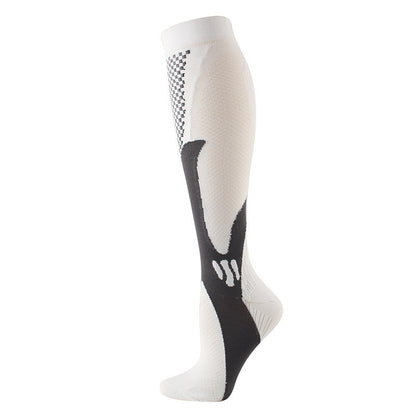 Men’s Long Compression Stockings – Professional Sports Running & Basketball Fitness Socks, Breathable Calf Support