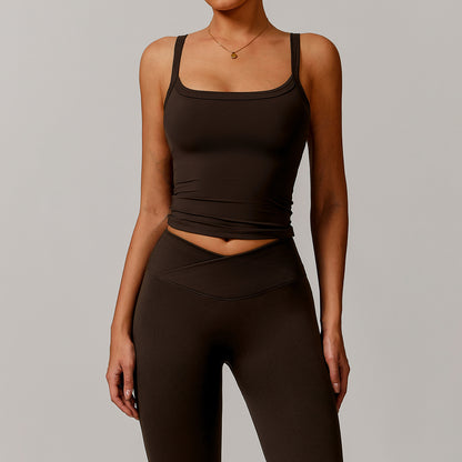 Brushed Vest Sports Bra – High-Strength Workout & Fitness Top with Moisture-Wicking Fabric