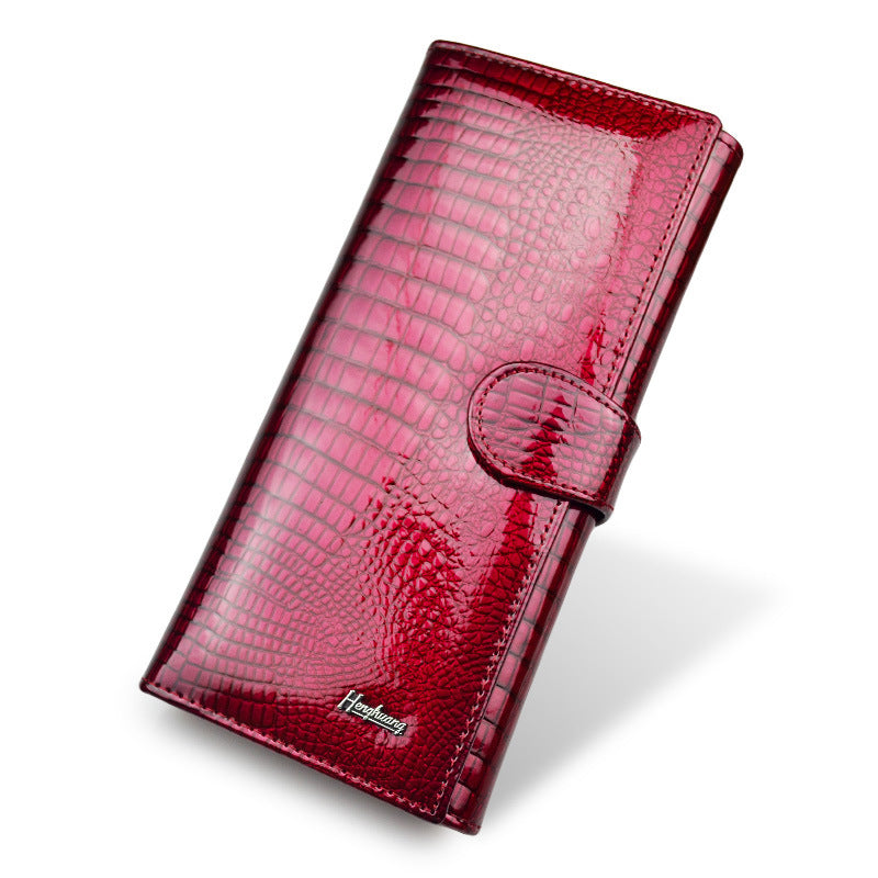 Women’s Patent Leather Coin Purse – European & American Fashion Genuine Cowhide Wallet