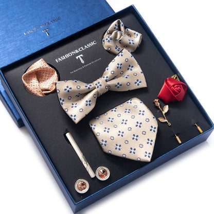 Men’s 8-Piece Bow Tie Set – Formal Jacquard Neckwear for Business, Party & Wedding