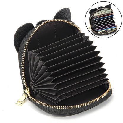 Creative Elephant Leather Card Holder Wallet – Genuine Leather Zipper Coin Purse for Men & Women