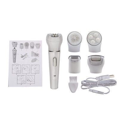 5-in-1 Electric Face & Body Massager – Multifunctional Skin Care Cleansing & Epilation Kit