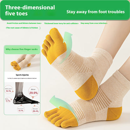 Professional Quick-Dry Toe Socks – Breathable CoolMax Short Tube Sports & Yoga Socks