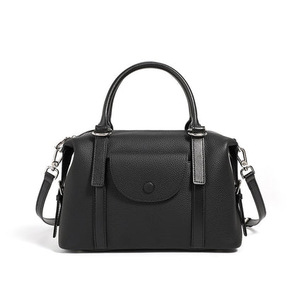 New Genuine Leather Ladies’ Handbag – Versatile Fashion Shoulder Bag with Lock Design