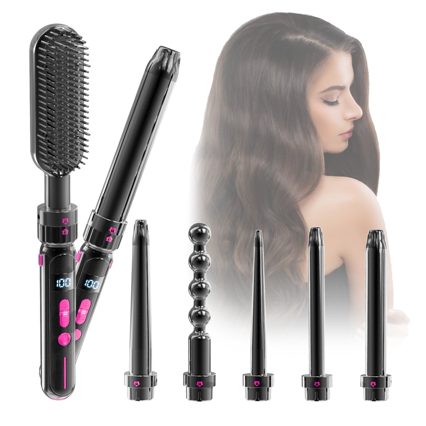 Ceramic Curling Iron & Hair Straightener – Dual-Use Curler Stick with Anti-Scald Design