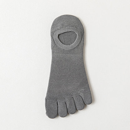 Men’s Thin Mesh Five Finger Invisible Socks – Breathable Cotton No-Show Socks