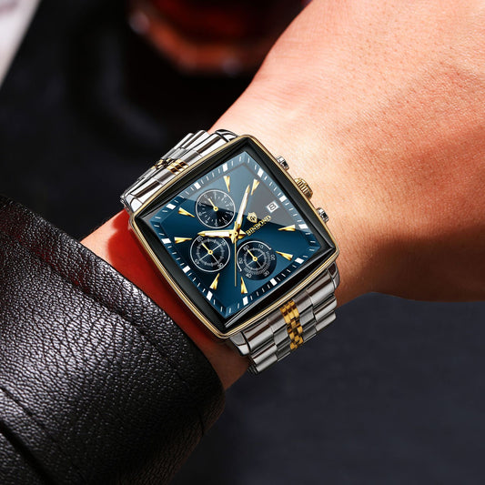Men’s Multi-functional Quartz Watch – Luminous, Waterproof, Stainless Steel Business Wristwatch