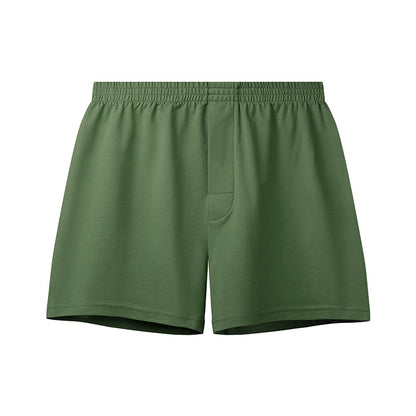 Loose-Fitting Loungewear Men’s Cotton Underwear – Breathable Mid-Waist Boxers