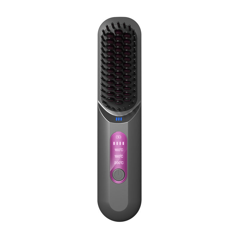 Wireless Hair Straightener Comb with Adjustable Anion Technology – Portable Rechargeable Styling Tool