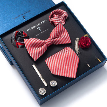 Men’s 8-Piece Bow Tie Set – Formal Jacquard Neckwear for Business, Party & Wedding