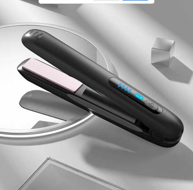 Wireless Hair Straightener Flat Iron – Mini 2-in-1 Cordless Curler with USB Rechargeable 5000mAh Battery