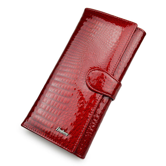 Women’s Patent Leather Coin Purse – European & American Fashion Genuine Cowhide Wallet