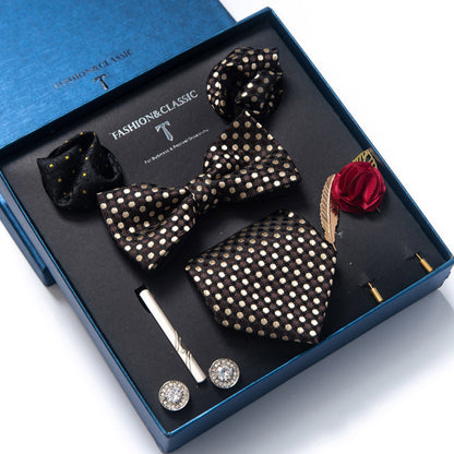 Men’s 8-Piece Bow Tie Set – Formal Jacquard Neckwear for Business, Party & Wedding