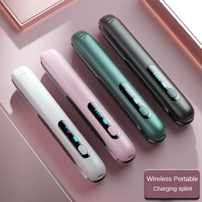 Wireless Hair Straightener Flat Iron – Mini 2-in-1 Cordless Curler with USB Rechargeable 5000mAh Battery