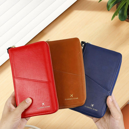 RFID Passport Holder Wallet – Genuine Leather Travel Wallet for Men & Women