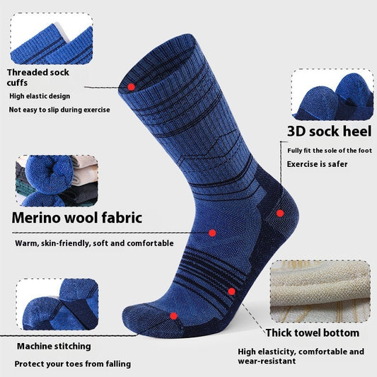 Unisex Wool Knee-High Sports Socks – Warm, Breathable & Anti-Slip Skiing Socks
