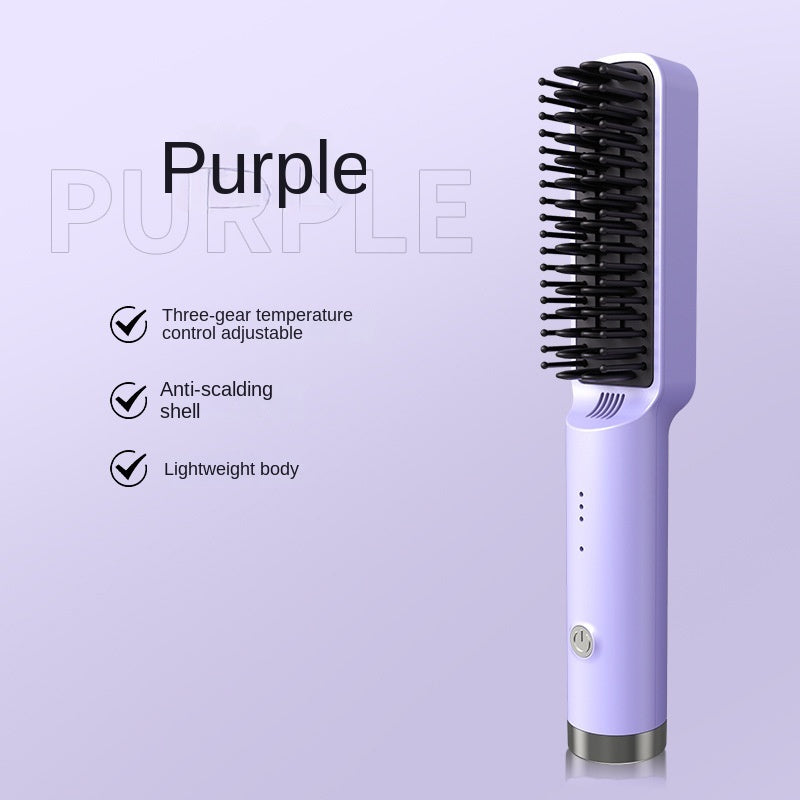 Straight Hair Comb – Electric Hot Comb 2-in-1 Straightener & Curler with 3-Speed Temperature Control
