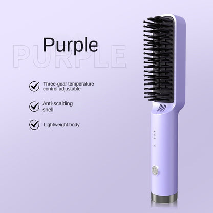 Straight Hair Comb – Electric Hot Comb 2-in-1 Straightener & Curler with 3-Speed Temperature Control
