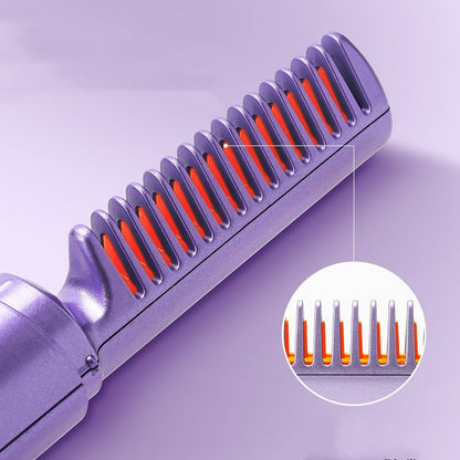 Professional Wireless Hair Straightener & Curler Comb – Portable Fast-Heating Negative Ion Styling Brush