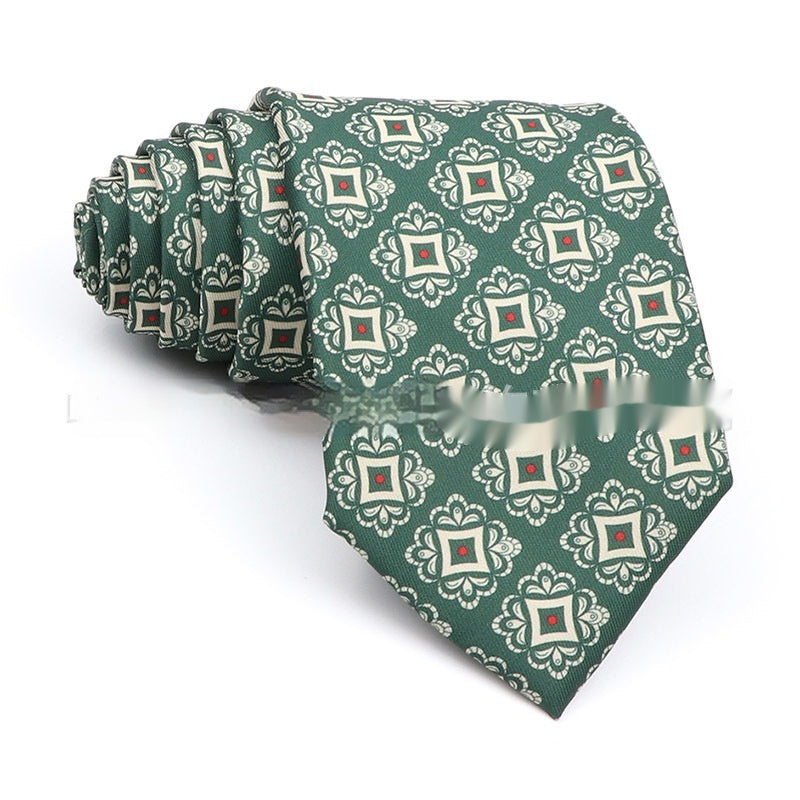 Business Polyester Men’s Printed Tie – Formal Workplace Necktie for Office & Events