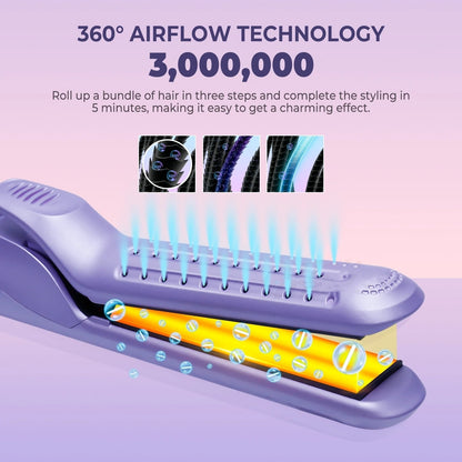 Home Hair Curling & Straightening Device – Dual-Use Electric Hair Straightener with Cold Air Function
