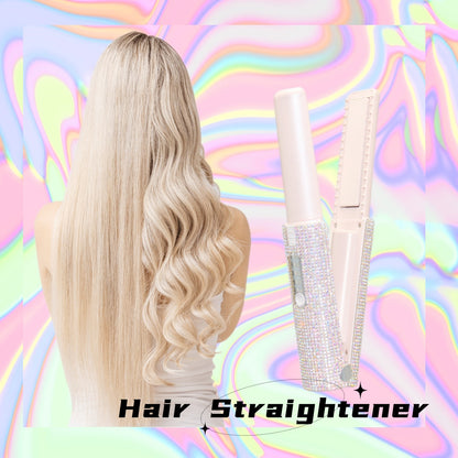 2-in-1 Electric USB Hair Straightening Brush – Wireless Ceramic Comb & Hair Curler