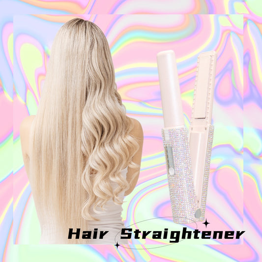 2-in-1 Electric USB Hair Straightening Brush – Wireless Ceramic Comb & Hair Curler