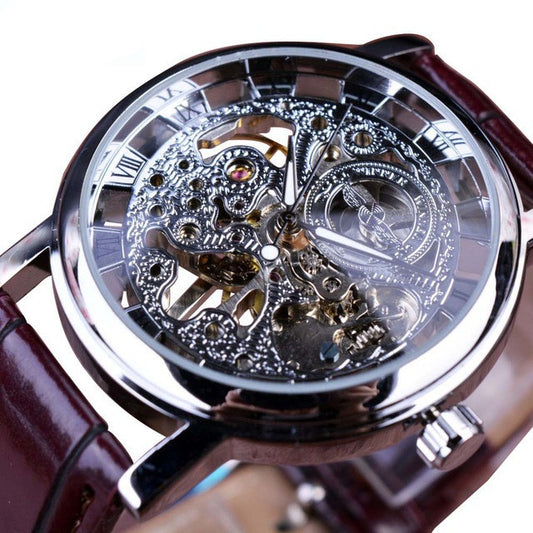 Men’s Mechanical Watch – Luxury Automatic Classic Timepiece with Leather Strap