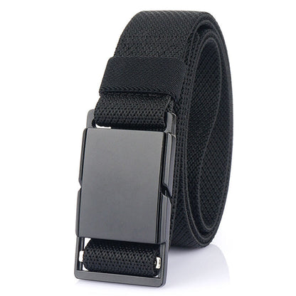 Men’s Casual Belt with Metal Magnetic Buckle – All-Matching Polyester Fiber Jeans Belt