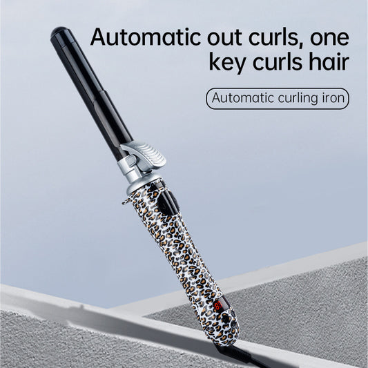 Fully Automatic Leopard Print Hair Curler – Dual Voltage Electric Curling Iron