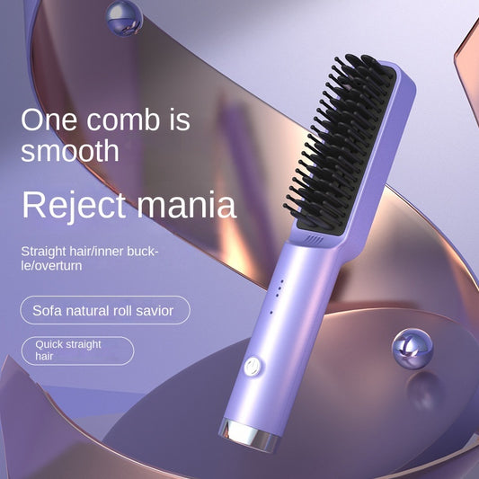 Straight Hair Comb – Electric Hot Comb 2-in-1 Straightener & Curler with 3-Speed Temperature Control