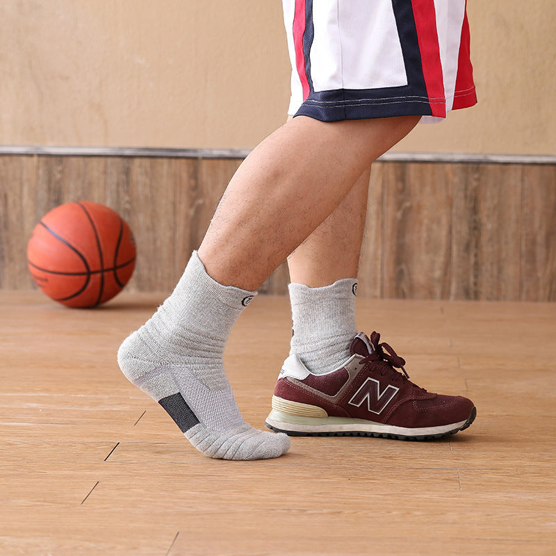 Men’s Running & Basketball Socks – Thick Towel Bottom Sweat-Absorbing Sports Stockings