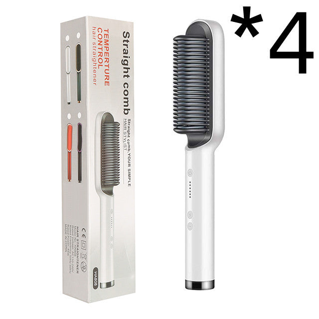 2-In-1 Hair Straightener Hot Comb – Negative Ion Curling Tong & Dual-Purpose Electric Hair Brush