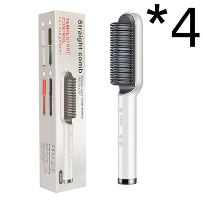 2-In-1 Hair Straightener Hot Comb – Negative Ion Curling Tong & Dual-Purpose Electric Hair Brush