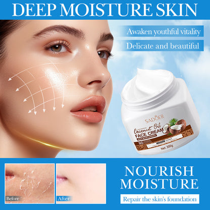 Coconut Oil Moisturizing Facial Cream – Deep Nourishment for All Skin Types | 300g