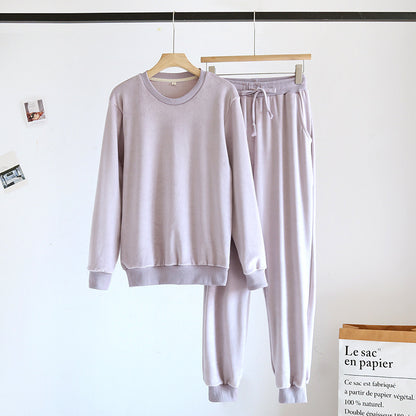 Couple Pajamas Loungewear Set – Cozy Island Velvet Pullover Sleepwear