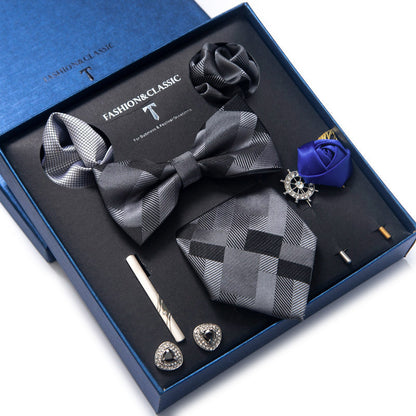Men’s 8-Piece Bow Tie Set – Formal Jacquard Neckwear for Business, Party & Wedding