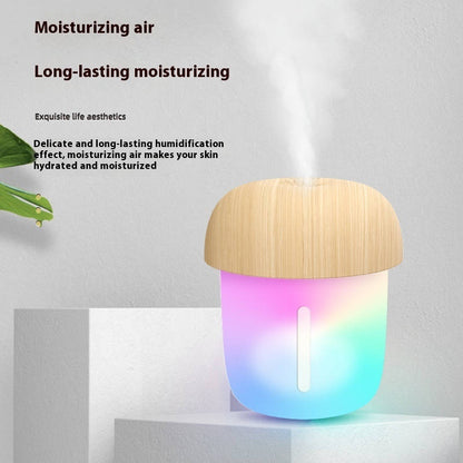 Mushroom Mini USB Humidifier – Portable Desktop & Car Air Diffuser with Ambient Light