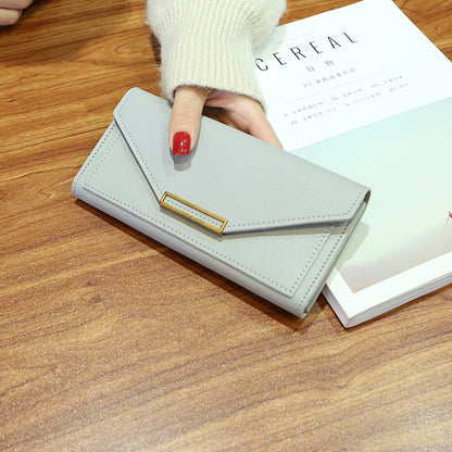 Multi-Functional Retro Buckle Thin Coin Purse – Korean Style Long Wallet for Women