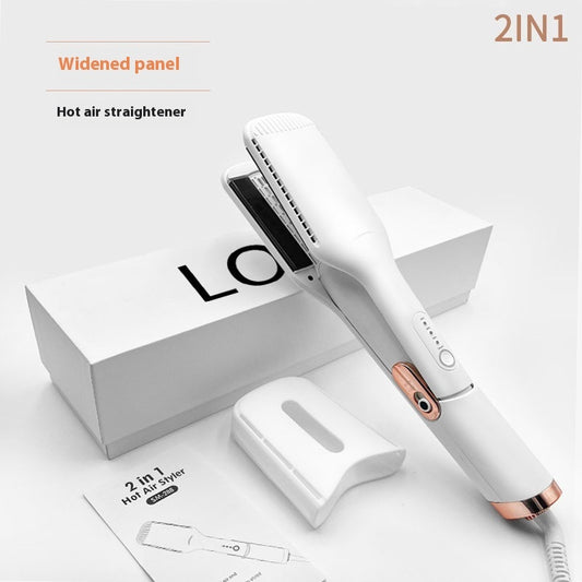 2-in-1 Hot Air Hair Straightener Wet & Dry Widened Panel with Negative Ion Care