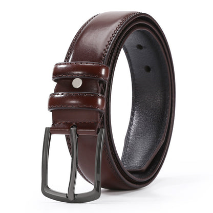 Men’s Business Belt with Alloy Pin Buckle – European & American Fashion Style