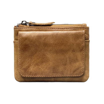 Retro Mini Genuine Leather Wallet – Multifunctional Card Holder & Storage Bag