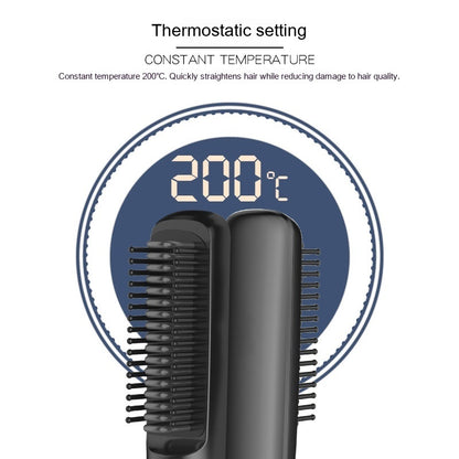 Wireless Charging Anion Straight Comb – USB Rechargeable Hair Straightener & Curler Brush