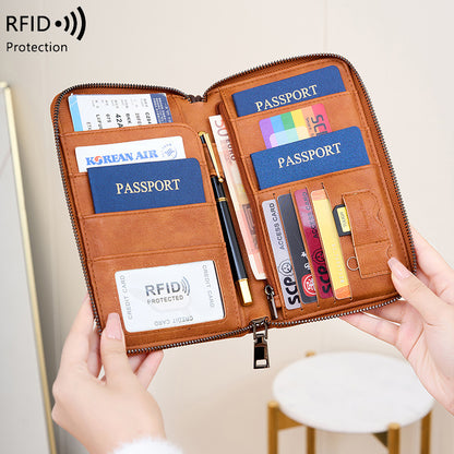 Fashion Versatile Passport Wallet – Waterproof Anti-theft Travel Document Holder